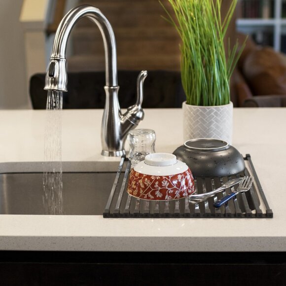 NEW Ticor Stainless Steel Square-Tube Roll-Up Over-The-Sink Drying Rack 19"x12" - Picture 6 of 6